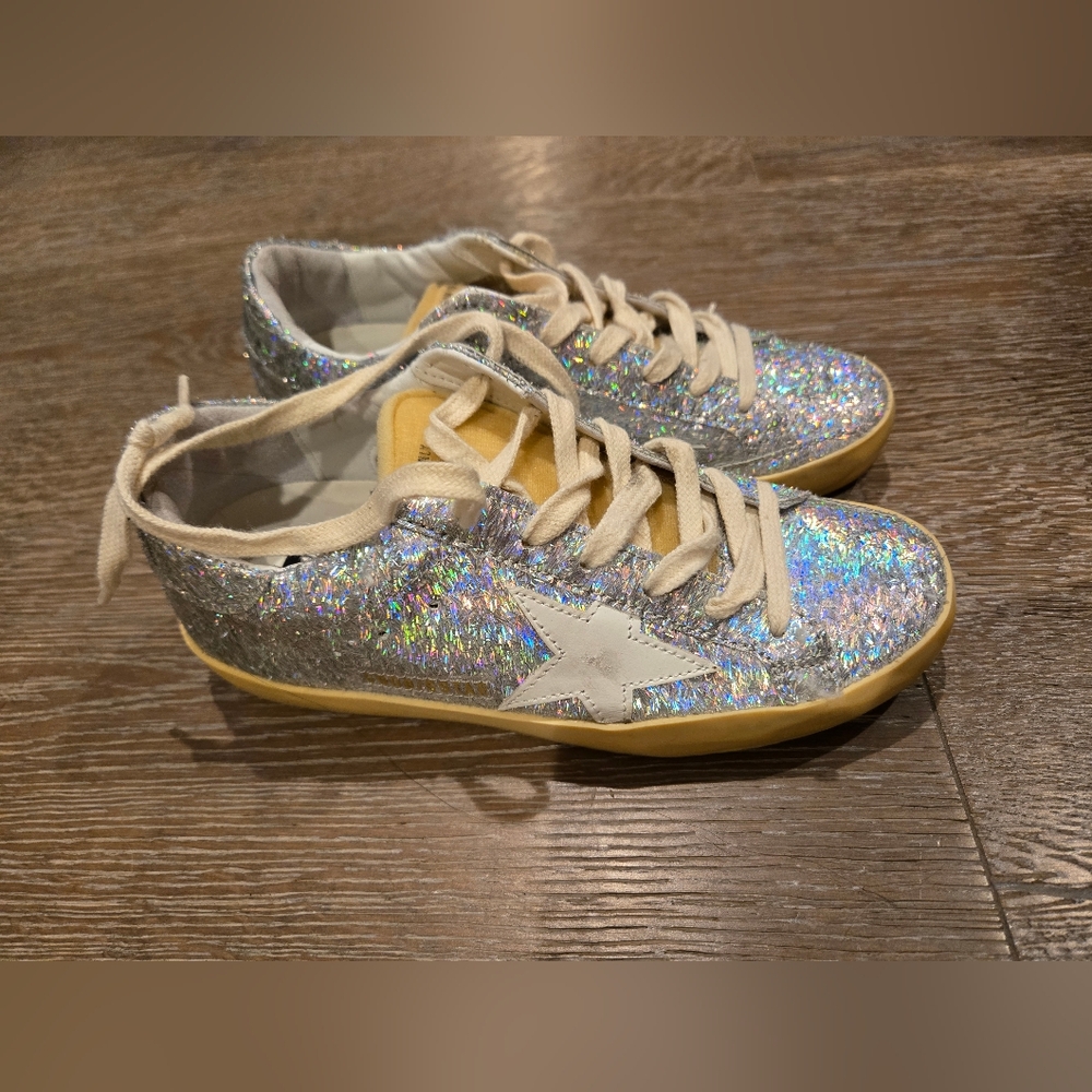 Golden Goose Silver Glitter Women's Sneakers - Picture 3 of 3
